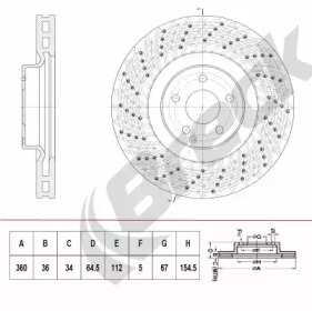 Тормозной диск BRECK BR 423 VH100